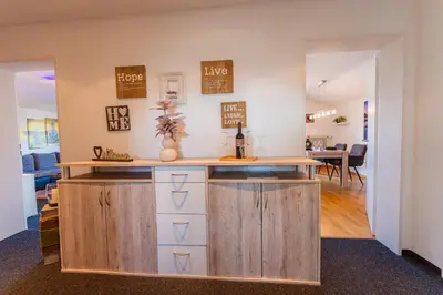 Küche/Küchenzeile in der Unterkunft Karwendellounge
