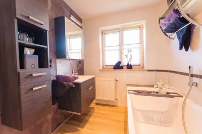Küche/Küchenzeile in der Unterkunft Karwendellounge