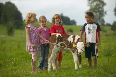 Kinder, die in der Unterkunft Ferienhof Off übernachten