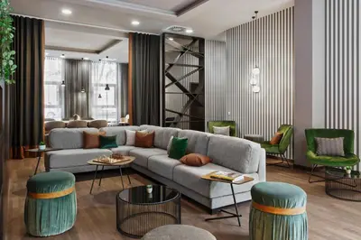 Ein Sitzbereich in der Unterkunft Residence Inn by Marriott Munich City East