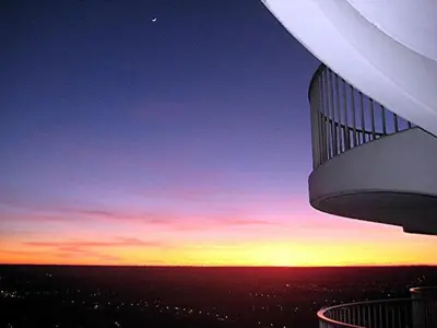 Blick auf den Sonnenuntergang/Sonnenaufgang von der Ferienwohnung aus oder aus der Nähe