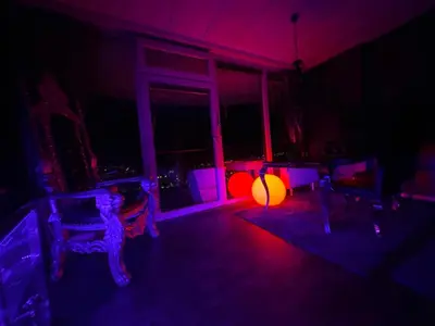 Ein Sitzbereich in der Unterkunft Royal - Sky - Suite