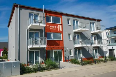 Das Gebäude in dem sich das Aparthotel befindet