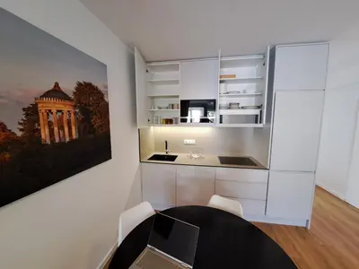Küche/Küchenzeile in der Unterkunft East Park Apartments Baumkirchner Str 18