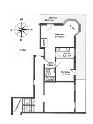 Grundriss der Unterkunft Ferienwohnung Andrea