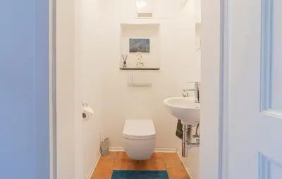 Ein Badezimmer in der Unterkunft Traum FeWo mit Garten und Bergblick nahe Chiemsee