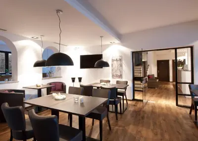 Ein Sitzbereich in der Unterkunft Hotel Seeluna am Klostersee