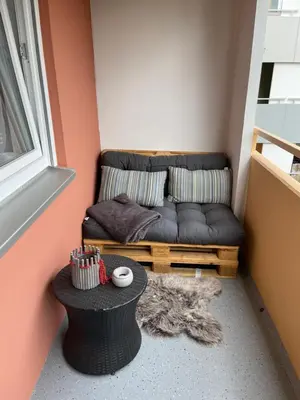 Ein Sitzbereich in der Unterkunft Modern Apartment