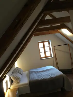Ein Bett oder Betten in einem Zimmer der Unterkunft Ferienwohnung Loh