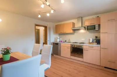 Küche/Küchenzeile in der Unterkunft Apartmenthaus am Erlbach