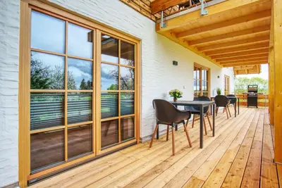 Ein Balkon oder eine Terrasse in der Unterkunft Lechwiese