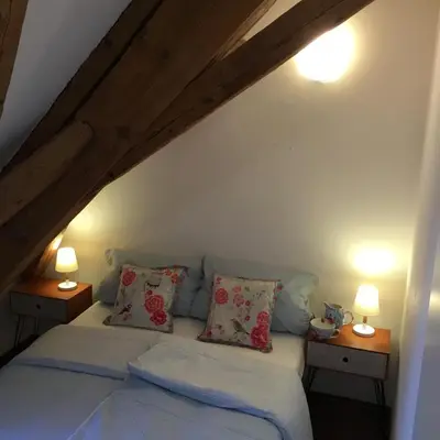 Ein Bett oder Betten in einem Zimmer der Unterkunft Ferienwohnung Loh 2