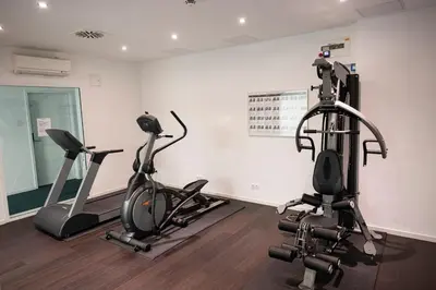 Das Fitnesscenter und/oder die Fitnesseinrichtungen in der Unterkunft apartmenthaus international
