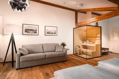 Ein Bett oder Betten in einem Zimmer der Unterkunft Terofal Hotel Schliersee - Komplett neu renoviert