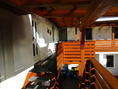 Ein Sitzbereich in der Unterkunft Ferienwohnung Rosa