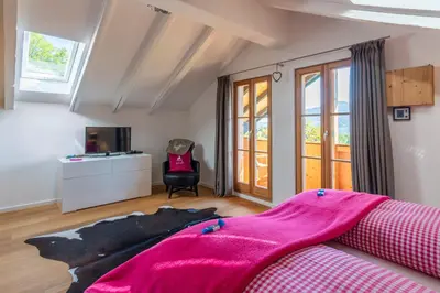 Ein Bett oder Betten in einem Zimmer der Unterkunft Der Hochsitz