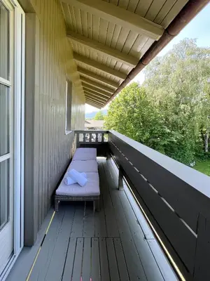 Ein Balkon oder eine Terrasse in der Unterkunft Hotel Schlossblick Chiemsee