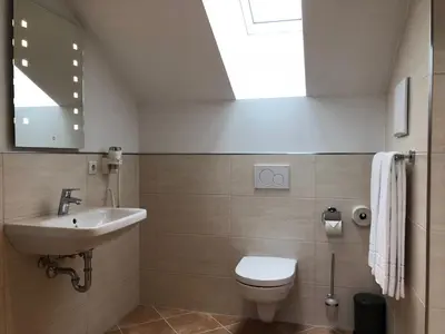 Ein Badezimmer in der Unterkunft Berggasthof Obere Firstalm