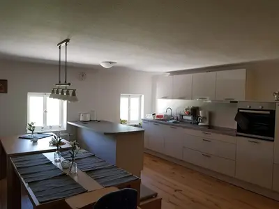 Küche/Küchenzeile in der Unterkunft Riederhof