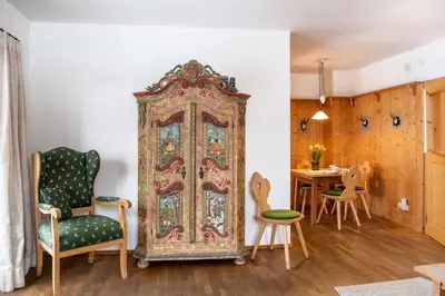 Ein Sitzbereich in der Unterkunft Fischer Apartments
