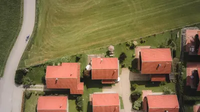 Blick auf Allgäuferienhaus Sandra aus der Vogelperspektive
