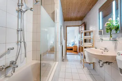 Ein Badezimmer in der Unterkunft Möderlhof