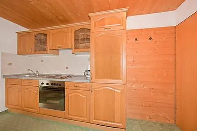Küche/Küchenzeile in der Unterkunft Alpenhof Klais