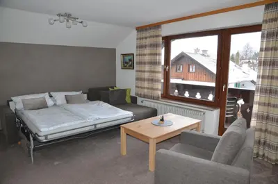 Ein Bett oder Betten in einem Zimmer der Unterkunft Ferienwohnung Steinhauser