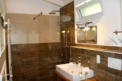 Ein Badezimmer in der Unterkunft Ana's Landhaus auch für Monteure
