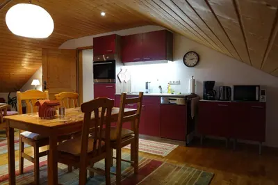 Küche/Küchenzeile in der Unterkunft Haus Riegseeblick