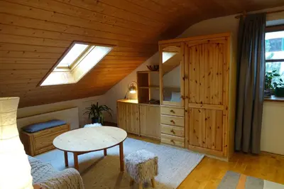 Ein Sitzbereich in der Unterkunft Haus Riegseeblick