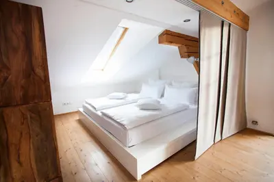 Ein Bett oder Betten in einem Zimmer der Unterkunft Auszeit Maisonette