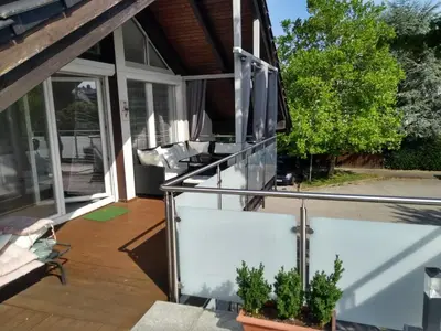 Ein Balkon oder eine Terrasse in der Unterkunft Ferienwohnung