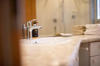 Ein Badezimmer in der Unterkunft Aussicht