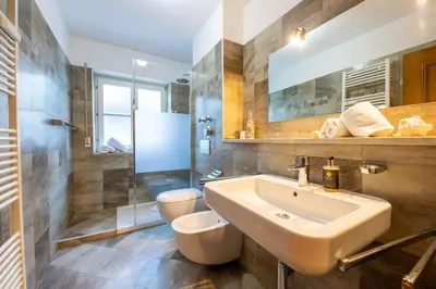 Ein Badezimmer in der Unterkunft Kleeblatt