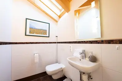 Ein Badezimmer in der Unterkunft Bergzauber
