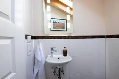 Ein Badezimmer in der Unterkunft Bergluft