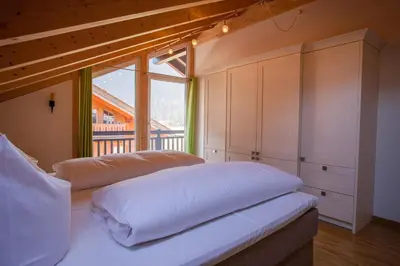 Ein Bett oder Betten in einem Zimmer der Unterkunft Rundblick