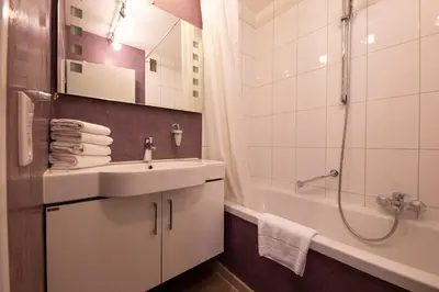 Ein Badezimmer in der Unterkunft Alpennest