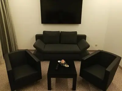 Ein Sitzbereich in der Unterkunft Landgasthof zum Herz