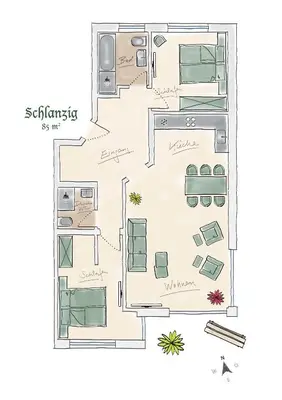 Grundriss der Unterkunft Ferienwohnungen 