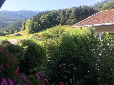 Ein allgemeiner Bergblick oder ein Berglick von der Ferienwohnung aus