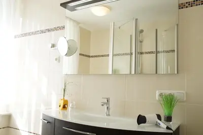 Ein Badezimmer in der Unterkunft Gasthaus und Landhotel Wiedmann