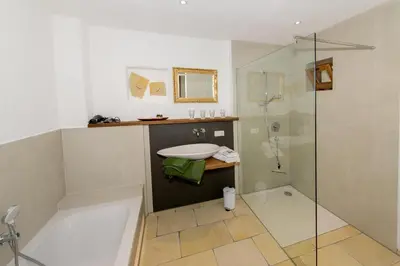 Ein Badezimmer in der Unterkunft Chalet Landsberg