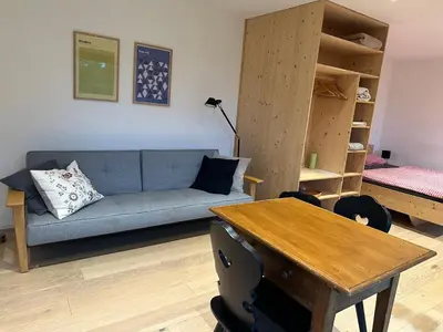 Ein Sitzbereich in der Unterkunft Schlossquelle Königsdorf