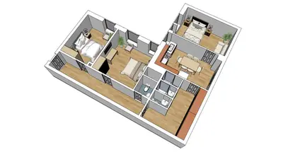 Grundriss der Unterkunft Flatista Homes - Central Station - 3BR