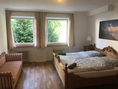 Ein Bett oder Betten in einem Zimmer der Unterkunft Ferienwohnung Messewohnung München Ost