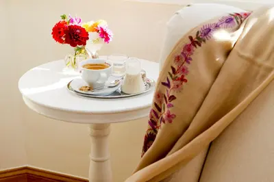 Ein Sitzbereich in der Unterkunft Landhaus Marinella Hotel Garni