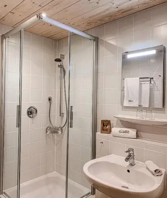 Ein Badezimmer in der Unterkunft Haus am Balsberg