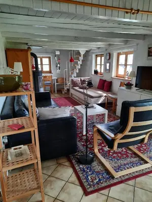 Ein Sitzbereich in der Unterkunft Ferienhaus Schmidt
